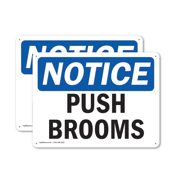 Signmission Push Brooms, 10 in W x Rectangle, Plastic OS-2PACK-NS-P-710-L-17921 - main
